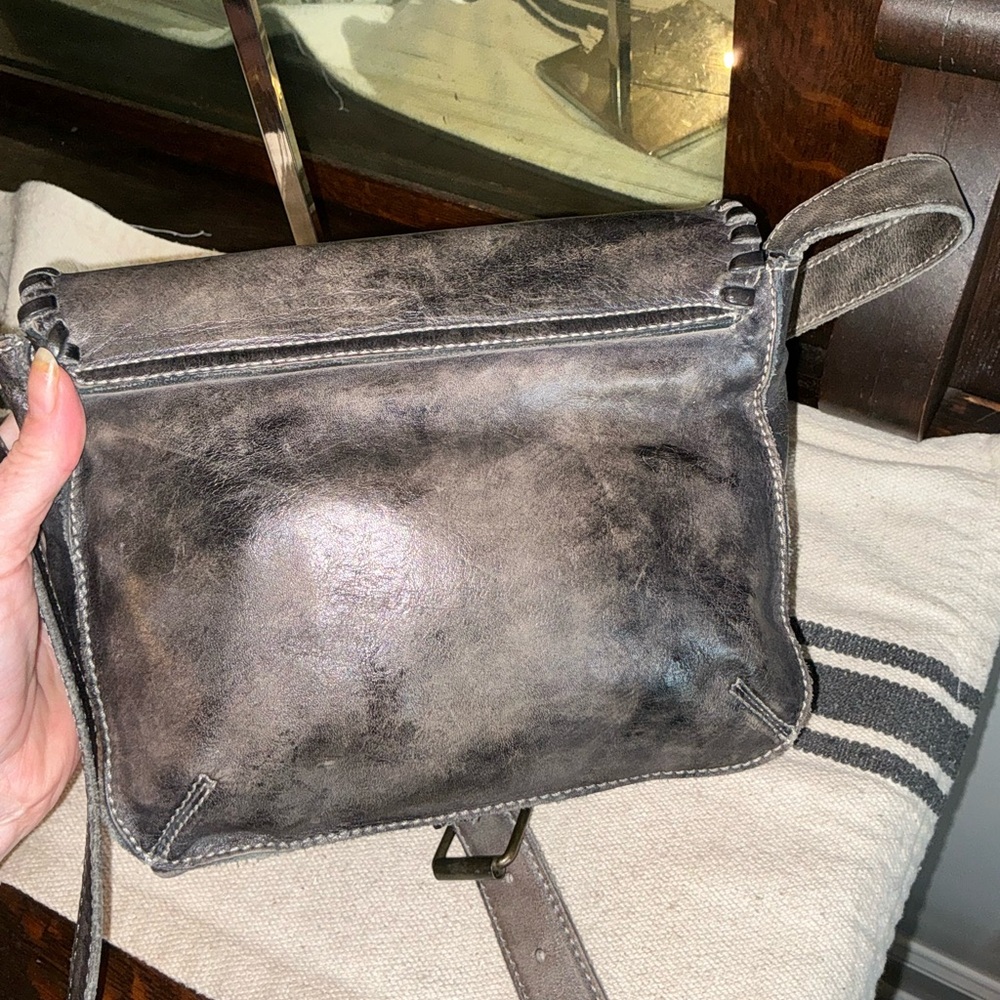 Bed Stu Leather Frankie Crossbody Bag Black Rustic Brown Retail $175 - Picture 4 of 15